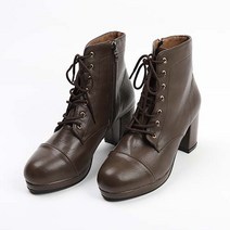 나나구두 베이직 라운드 레이스업 플랫 통굽 워커힐 7cm