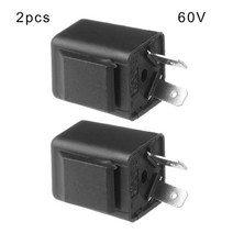 12Pcs 전기 세발 자전거 릴레이 턴 신호 DC12V 60V 2 핀 부저 경고음 성 노출증 LED Flashers 자동차 액세, 02 2pcs-60V, 한개옵션1