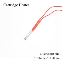 6x80mm 12V 24V 110V 220V 6mm 세라믹 카트리지 히터 튜브 파이프 가열 3D 프린터 50W 100W, 02 6x100mm_01 220V