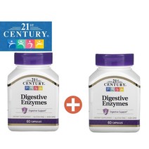 1+1 21세기센트리 소화 효소 다이제스티브 엔자임 60캡슐, 2통, 120캡슐