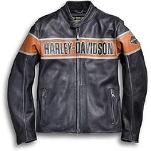 할리 데이비슨 레트로 빈티지 오토바이 디스트레스드 가죽 재킷 클래식 바이커 웨어 레이서