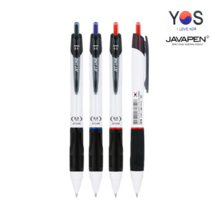 자바 제트라인 0.5mm 유성 볼펜 초저점도 한다스 12개입 1타 태극기마크, 레드