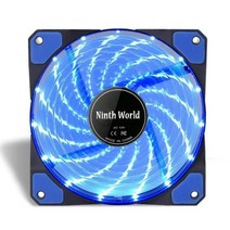 PC 컴퓨터 초저소음 케이스 팬 방열판 쿨러 방진 고무 냉각 12cm 팬 12VDC 3P IDE 4 핀 16dB 15 LED 120mm, Blue_고정 컬러 | WHITE