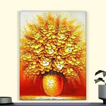 오로라데코덴 캔버스형 보석십자수 40x50cm, MK095 황금빛 꽃