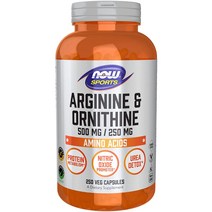 NOW Foods 미국직배송 나우푸드 스포츠 아르기닌 오르니틴 250 캡슐, 250개입, 2개