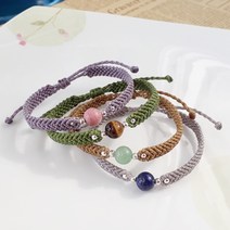 마크라메 원석 실버볼 믹스 매듭 팔찌 커플팔찌
