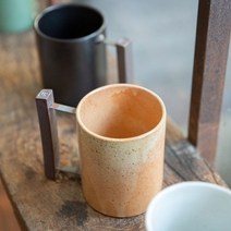 이천도자기 실용적인 수 빈티지 칸탈 일자 머그 450ml 도자기, 시노유