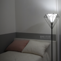 인테리어 장스탠드 거실 무드등 키큰 긴 롱 스탠드 플로어 쇼파 테이블 침실 조명 다이아, 장스탠드+전구색전구