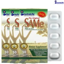 뉴트럴라이프 NutraLife 오리지널 SAMe 400mg 장용성 코팅 정제 30정, 3개