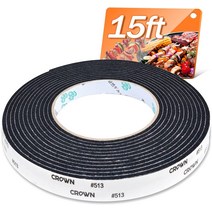 BAIPOK 1.3 x 0.3cm(1/2 x 1/8인치) 고온 Nomex BBQ 개스킷 스모커 씰 셀프 스틱 그릴 테이프 4.6m(15피, 한개옵션0