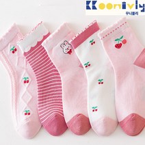 꾸니블리 *토끼와 체리 중목양말**봄여름용*보풀이 안나요*