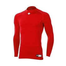 데상트 DESCENTE S5321ZPC01 RED0 라운드 긴팔 언더셔츠(레드)