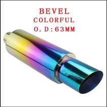 소리박 가변 가상 배기 자동차 스타일링 시스템 파이프 테일 유니버설 레이싱 머플러 스테인레스 스틸 63 또는 76 101mm 머플러 실버, 기울어진 여러 가지 빛깔의63