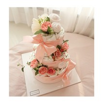 주식회사 앙앙 플라워가든 3단 기저귀케이크 ( 기저귀케이크+ 고급조화꽃장식 ), 돌선물