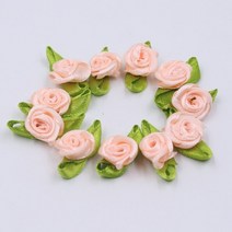 DIY 리본공예 헤어악세사리 헤어핀 헤어밴드 머리핀 헤어 장식 리본 미니 새틴 리본 꽃 실크 로즈 헤드 50, 한개옵션1, 06 pink Rosette