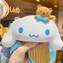 산리오 프렌즈 헬로키티 친구들 쿠로미 미니 크로스백 실리콘 파우치 지갑 초등 유아 여아 가방