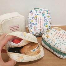 시크릿 누빔 사각파우치 화장품 생리대 소품케이스