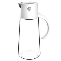 Haoke 자동 개폐 유리 오일 냄비 주방 Leakproof 오일 탱크 조미료 병 식초 병 오일 병 공장 직접 판매, 650Ml-Card 화이트