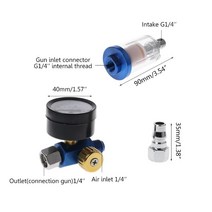 무선고압청소용물총 Spray Paint Gun Air Regulator Gauge & In-line Oil Water Separator Filter Kit, 한개옵션0
