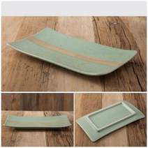 피어몰 이천도자기 발수청자 직사각 도자기 접시 26cm 플레이트 식기 그릇 플레이트, 상세페이지 참조