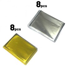 군용반합 백패킹 군용 코펠 Outdoor PET Insulation Emergency Blanket Survival First-aid Kit Military Rescue Wind, [15] Silver  Gold 16pcs