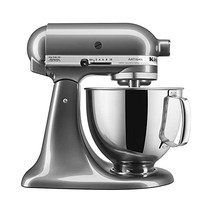 키친에이드 KSM150PSER Artisan Tilt-헤드 스탠드 믹서 Pouring Shield 5-Quart Empire Red & KSMMGA 메탈 푸드 그라인더 Attach, Pearl Metallic, Mixer