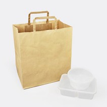 자동손잡이 크라프트 종이쇼핑백 120g (10매) 4사이즈 도시락 의류 꽃 선물포장 빈티지 친환경 옆폭넓은 페이퍼봉투, 1묶음(10매)