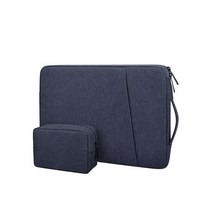 15인치노트북파우치 노트북케이스 방수 가방 13 14 .6 16 인치 커버 핸들 케이스 macbook air pro asus xiaomi matebook sleeve 여성, 해군 세트, 15인치