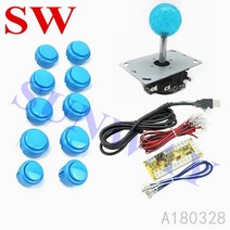 아케이드 조이스틱 diy 키트 제로 지연 아케이드 키트 usb 인코더 to pc 아케이드 복사 sanwa 조이스틱 아케이드 mame용 2430mm 푸시 버튼 철권7 조이스틱, 하얀