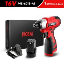 WOSAI 16V 전기 드릴 스크루 드라이버 100N.M 임팩트 드라이버 무선 드릴 가정용 다기능 히트 전동 공구 MT-SER, 01 16V WS-6015-A1