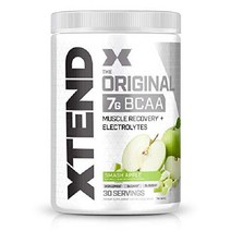 엑스텐드 XTEND 오리지널 BCAA 파우더 스매시 애플 아미노산이 포함된 무설탕 운동 후 근육 회복 음료 남성 및 여성을 위한 7g 90인분, 스매쉬 애플, 스매쉬 애플