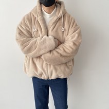 밍크후리스 오버핏후리스 남자겨울자켓 남자밍크후드집업 남자아우터