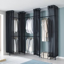 이지온행거 커튼 행거 드레스룸 시스템 EOB-S515C 코너활용 옷장대체 다양한종류 행거, 옵션.2 EO-S515C(커튼화이트)좌코너