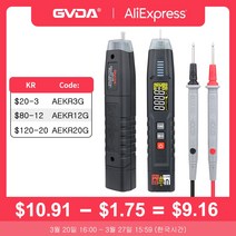 저항성누설전류계 검전기 비접촉검전기 GVDA스마트 펜 타입 멀티미터 디지털 멀티 미터 실제 RMS 자동 범위 DC AC 전압계 NCV 위상 시퀀스 테스터, 한개옵션0