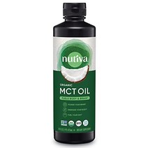 Nutiva Mct 오일 무향 32 oz usda 유기농 non-gmo non-bpa whole30 승인 비건 글루텐 프리 케토 서빙 14g mct 커피 셰이크 샐러드의 중성 맛, 16온스1팩, 1개