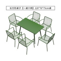 야외용 의자 원형 테라스파고라 방부목 정원 원목 야외 테이블 세트 롤 플라스틱 전원주택 야외 옥상, 긴 테이블에 육의자 한 테이블.