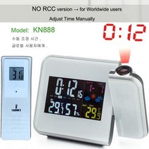 디지털 투영 자명종 온도계와 습도계 기능을 보여 온도와 습도를 나타낸다 . 거실과 침실의 컬러 무선 기상 시간 투영기 기상역, CHINA, WHITE-1 Transmitter_CHINA