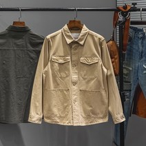 와펜야상 중량 고퀄 백 년 클래식 셔츠형 코트 봄계절 다포켓 순면 코튼 사카 남자 카고 재킷 2629679335