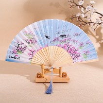 접이식 크레인 미니 유압 골동품 접는 대나무 장식 숙녀 손 팬 레트로 Hanfu 학생 댄스 공연 선물 일본 조각 사쿠라, 20 Shili Peach Blossom