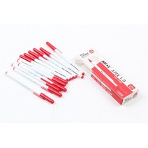 펜 12본입 빨강 펜리필 볼펜세트 아모스 스틱볼펜 볼펜 필기구 필기용 744988EA, 본상품선택, 본상품선택