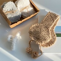 손뜨개 DIY 귀도리 뜨기 귀마개 만들기 도안 대바늘 키트 강의동영상 포함, 그레이