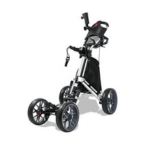 150109 골프 카트 푸시 풀 골프용 백 접이식 알루미늄 합금제 핸드 브레이크와 드링크 홀더 첨부, ㅏ