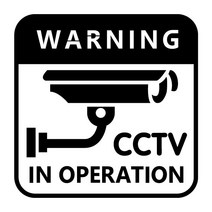 오피스왕국 CCTV 녹화중 촬영중 안내 그래픽 스티커, 블랙