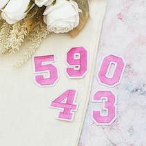 에코백꾸미기 숫자와펜 핑크 1SET 바느질없이 의류 리폼 열접착식 패치