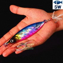 SW피싱 빅게임 풀옵션 메탈지그 야광 대방어 부시리 농어 대삼치 대구 지깅 낚시 롱샷 루어 롱지그, 레드 100g