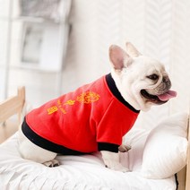 신발 핸드메이드 푸들 프렌치불독 보스턴테리어 강아지 옷 소형 비숑 슈즈웨어 편한옷 바라클라바 깔깔이 호랑이옷, 레드 차이나, 2XL(권장 체중 17.5-21.0kg)