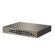 Tenda TEG1109P 9포트 기가비트 PoE 스위치 PoE @102W 8개 및 업링크 기가비트 포트 1개 비관리형 PoE 스위치 플러그 앤 플레이 팬이 없는 금속 디, TEF1126P-24-250W