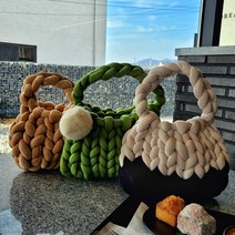 벨벳 자이언트얀 가방 만들기 1kg 뜨개실 망고실, 기본 버건디