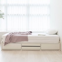 베리프 무헤드 4단 수납 침대 통서랍 수납침대 SS GWH0830, 본넬 매트리스, 화이트