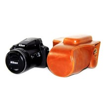 니콘 coolpix p900s 디지털 카메라에 대 한 pu 가죽 케이스 가방 커버, 01 Coffee